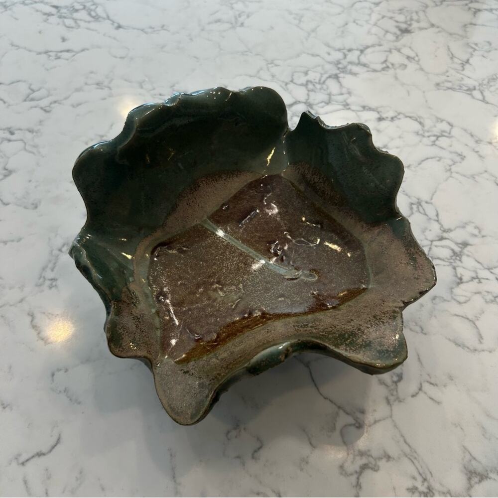 Handmade Glazed Ceramic Pottery Coffee Side Table Decorative Trinket Dish